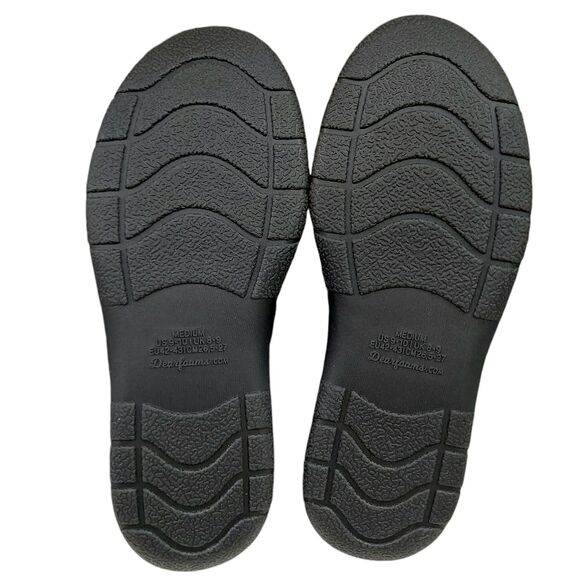 Dearfoams Clog Shoes Slippers Mens 9-10 Black Perforated Microsuede Moc Toe Cozy - Picture 10 of 12